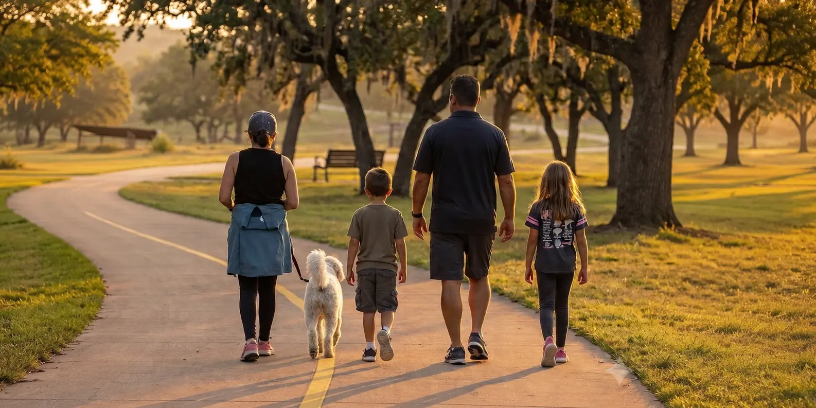 Active family spending time outdoors together
